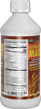 Germa Extracto de Malta – Suplemento dietético líquido para energía y vitalidad – Rico en vitaminas B y minerales esenciales – Apoyo nutricional tradicional – 16 fl oz