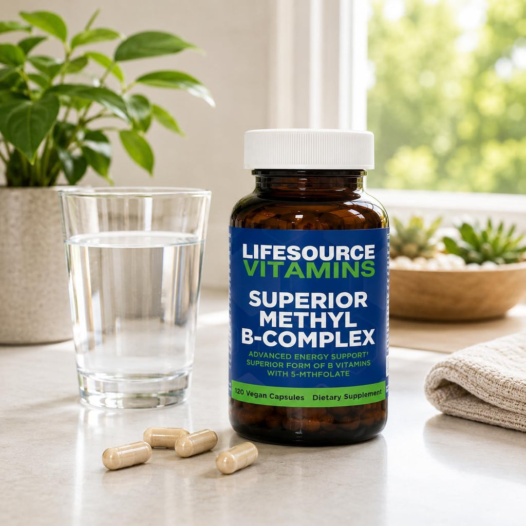 LifeSource Vitamins - Complejo B Metilado Superior - 120 Cápsulas