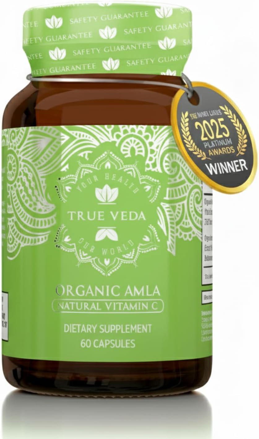 True Veda Organic Amla Capsules - Natural Vitamin C from Indian Gooseberry
