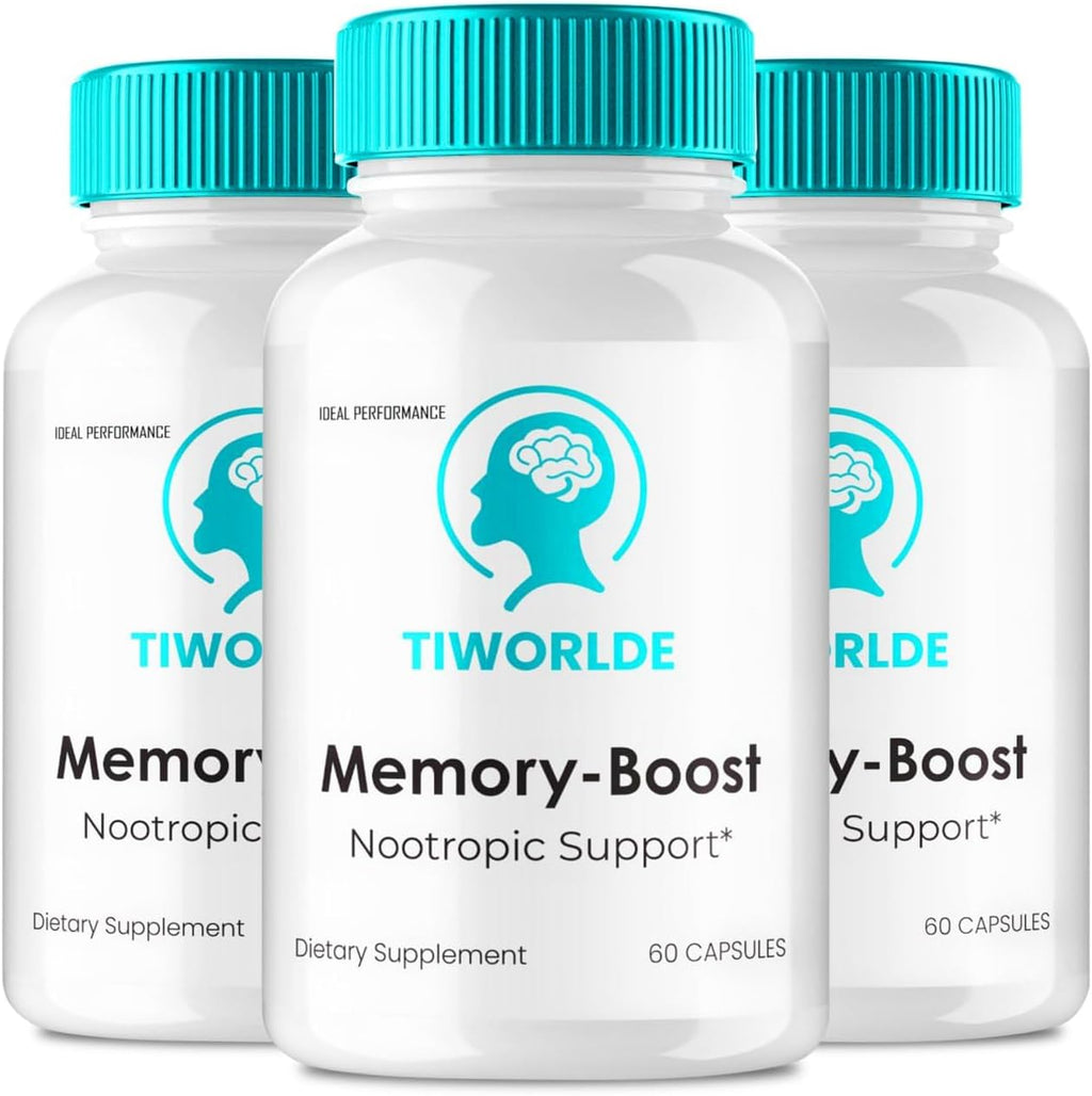 Tiworlde Memory Boost Capsules - Advanced Formula Nootropic Supplement for Brain and Nerve Health (3 Pack)
