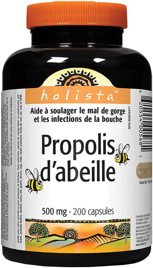 Holista Propóleo de Abeja 500mg, 200 cápsulas