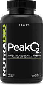 NutraBio PeakO2 Suplemento de Hongos, 180 Cápsulas - Mezcla de Hongos Adaptógenos para Rendimiento Atlético y Salud General