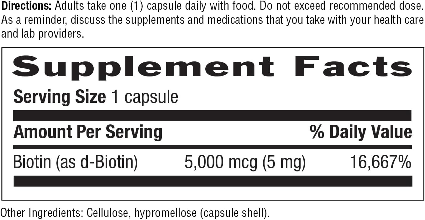 Country Life Biotina Alta Potencia 5 mg - 120 comprimidos - Sin gluten, vegano, sin OGM
