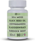 NaturMinerals Complejo 20-en-1 con Aceite de Semilla Negra, Musgo Marino, Ashwagandha y Cúrcuma - 90 Cápsulas Veganas
