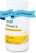 Klaire Labs SFI Health Vitamina D3 1000 UI - 25 mcg, Hipoalergénico, para la Salud Ósea e Inmunitaria (100 Cápsulas)
