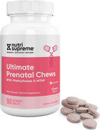 Nutri Supreme Prenatal Vitamin, Masticable con Metilfolato, 90 Comprimidos