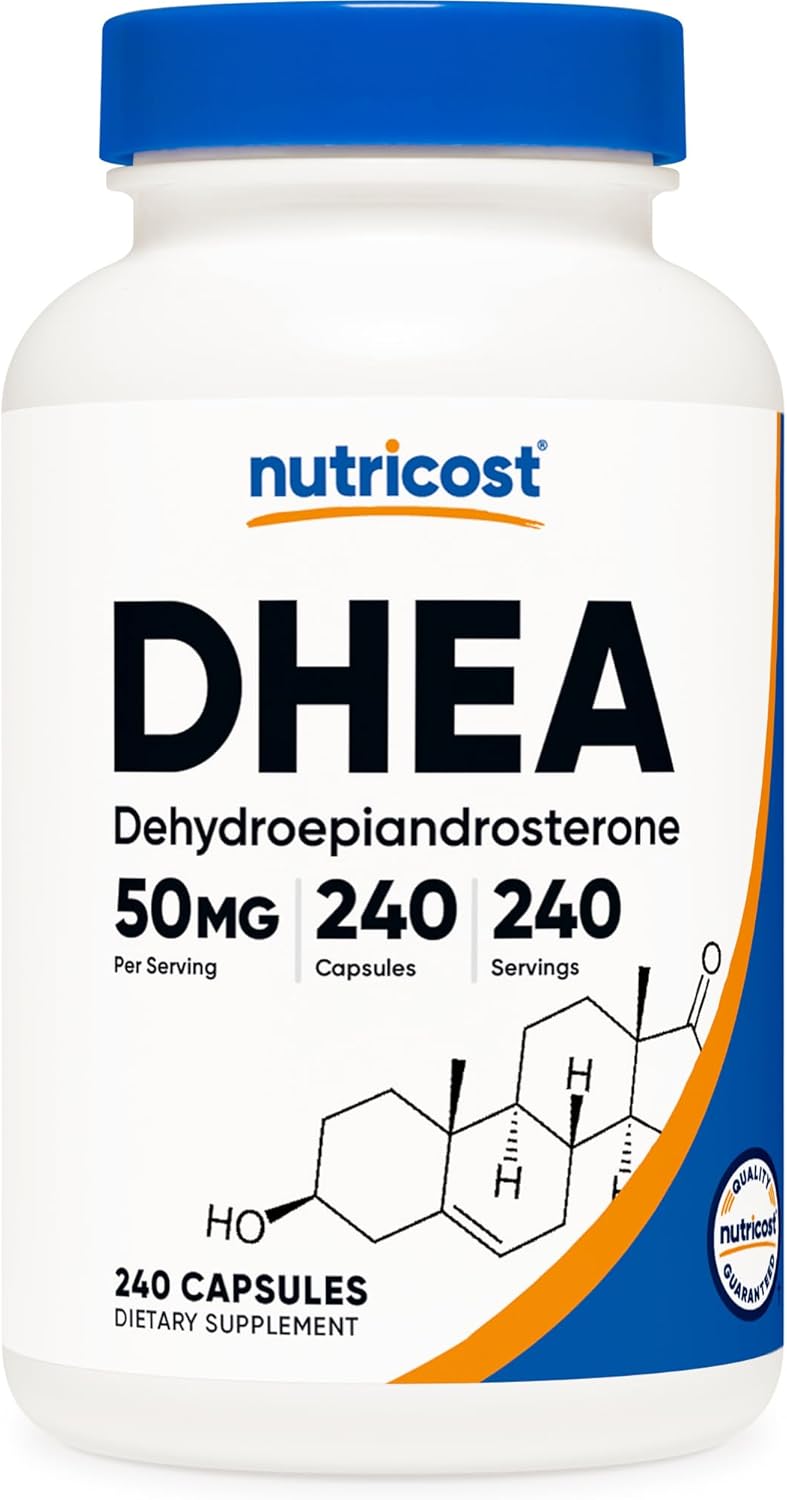 Nutricost DHEA 50mg, 120 Cápsulas - Sin Gluten, Sin Soja, No GMO