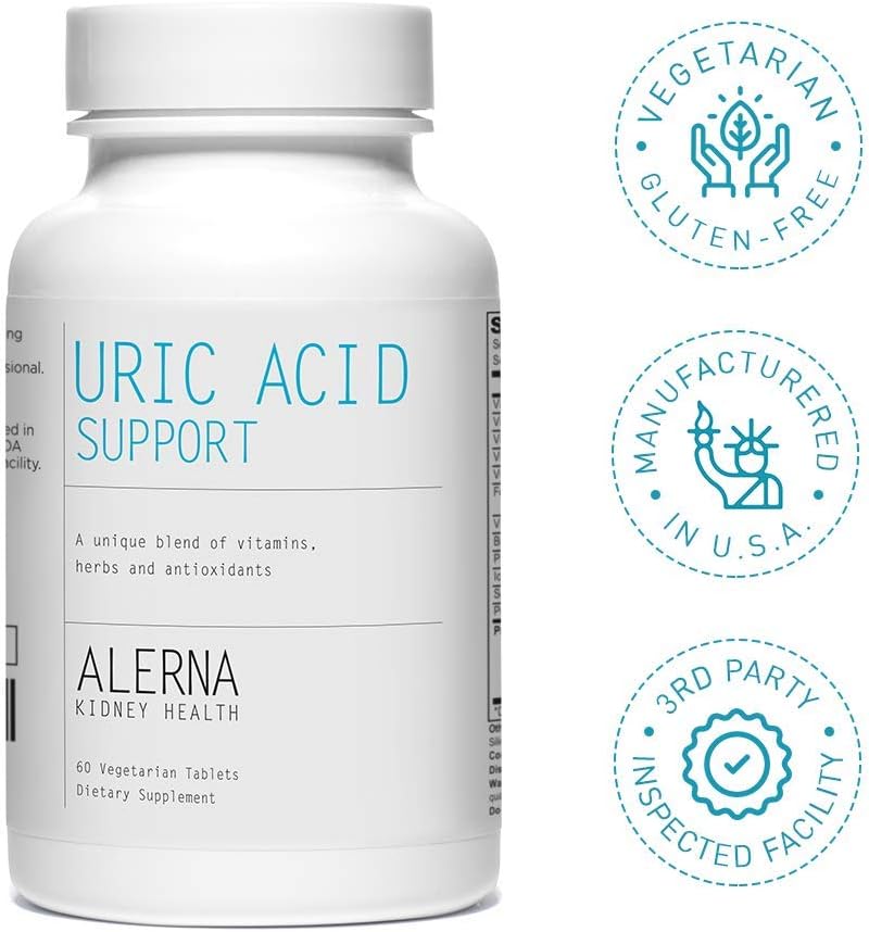 Uric Acid Support Dietary Supplement – Cereza Ácida, Extracto de Apio, Cúrcuma y Quercetina – 60 Comprimidos Vegetarianos