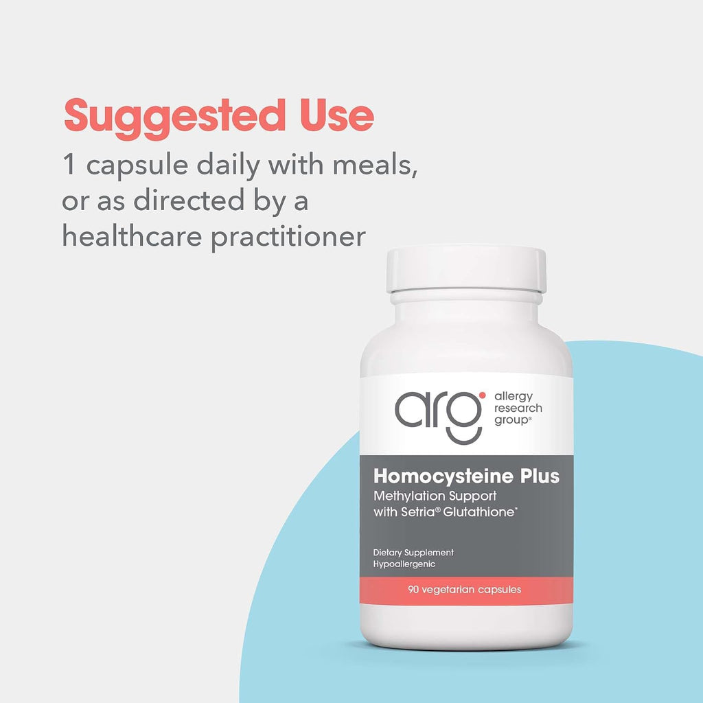 ARG Homocysteine Plus - Complejo de Vitaminas B Metiladas con Glutatión, 90 Cápsulas