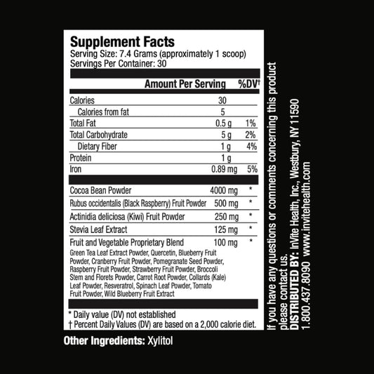 Invite Health Cocoa Hx® - Favorece la Circulación, Energía y Metabolismo - Suplemento Vegano Superalimento Avanzado - 30 Dosis (Pack de 2)