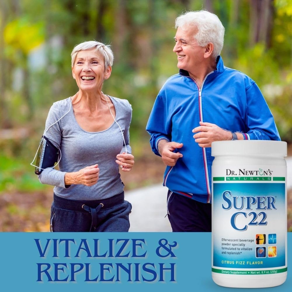 SelfCare+ Dr. Newton's Naturals Super C22 Mezcla Efervescente de Vitamina C en Polvo con 22 Fuentes Naturales – 1500 mg – 252 g