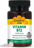 Country Life Vitamina B12 1000 mcg - 60 comprimidos - Vegano y Sin Gluten