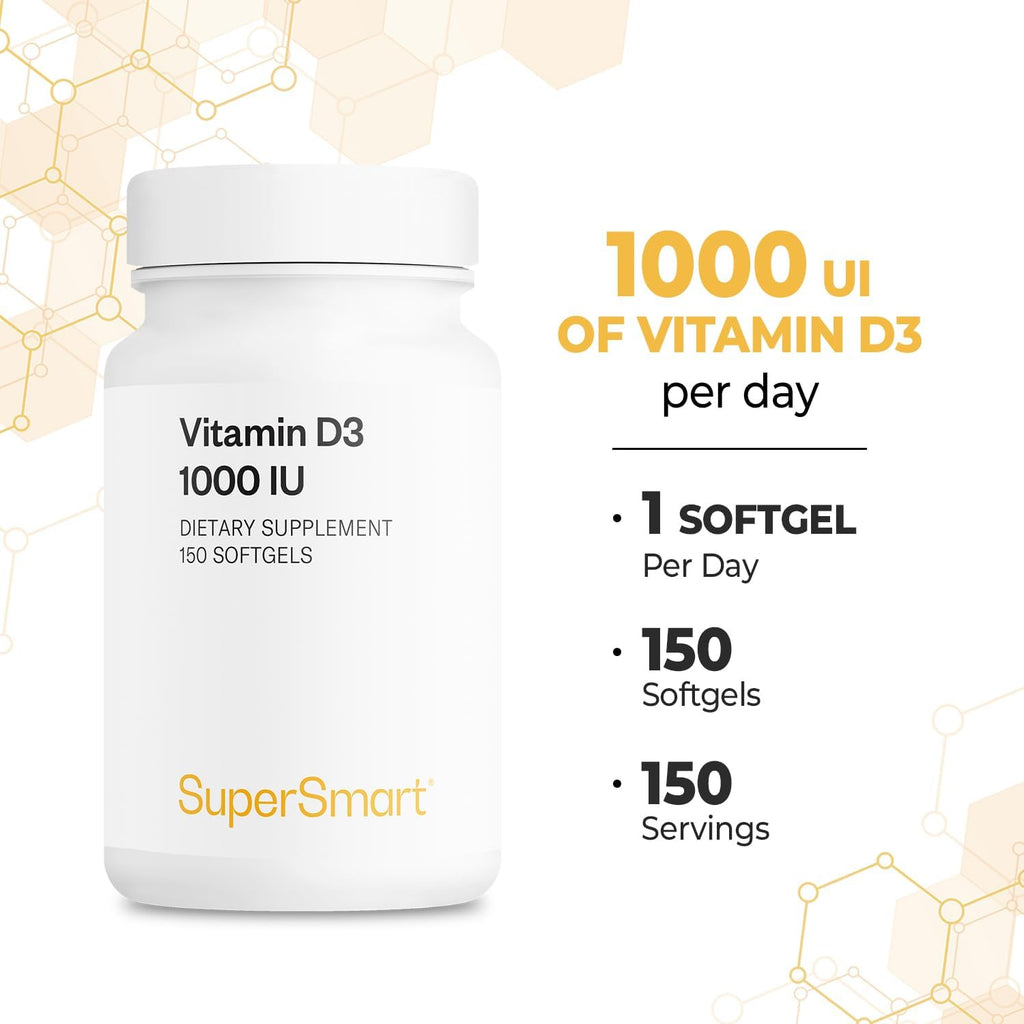 Supersmart Vitamina D3 1000 UI, 150 cápsulas blandas