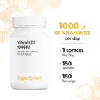 Supersmart Vitamina D3 1000 UI, 150 cápsulas blandas