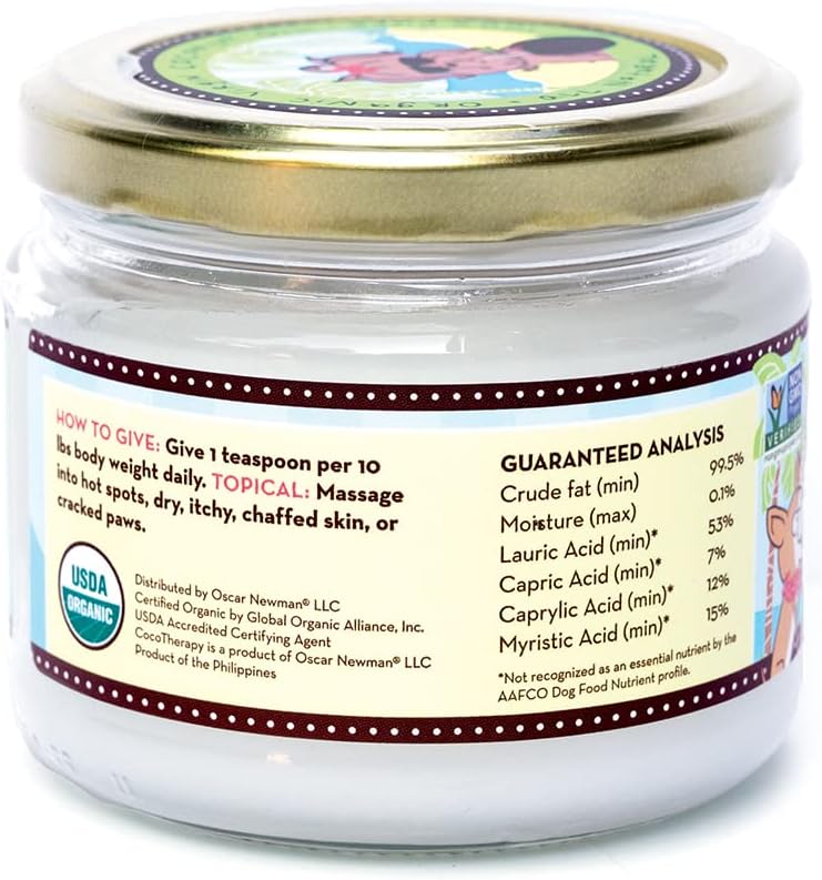 CocoTherapy Aceite de Coco Virgen Orgánico para Perros, 226 g