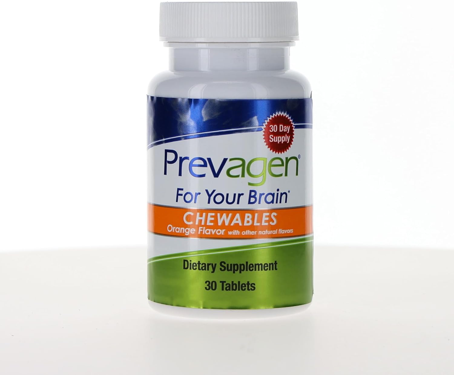 Prevagen Regular Strength Comprimidos Masticables Sabor Naranja - 30 Comprimidos (1 Mes) | Formulado para el Cerebro con 10 mg de Apoaequorina y Vitamina D3