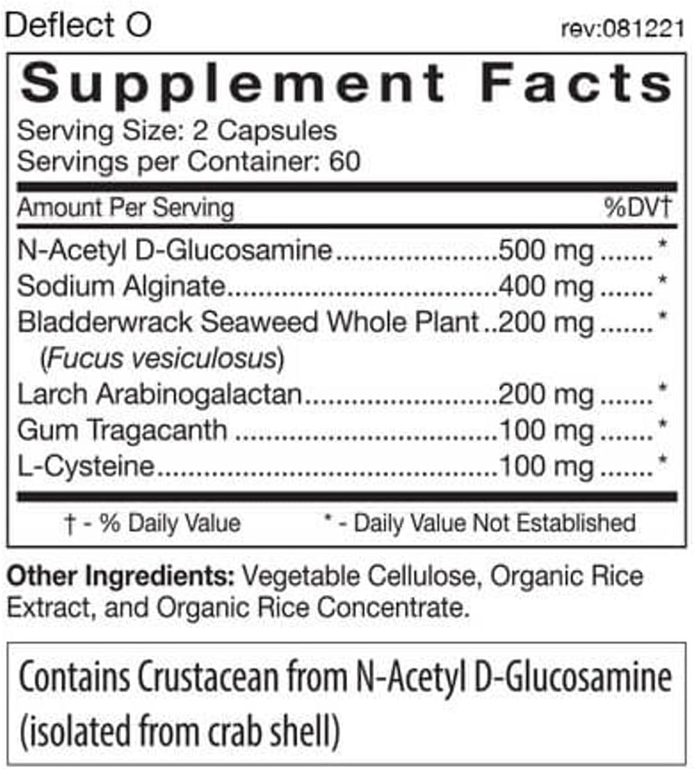 D'Adamo Personalized Nutrition Deflect Lectin Blocker (Tipo O) - 120 Cápsulas Vegetales