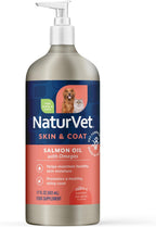 NaturVet – Omega-Gold Plus Aceite de Salmón | Apoya la Piel Saludable y el Pelaje Brillante | Enriquecido con DHA, EPA, Omega-3 y Omega-6 | Para Perros y Gatos | 90 Masticables Blandos