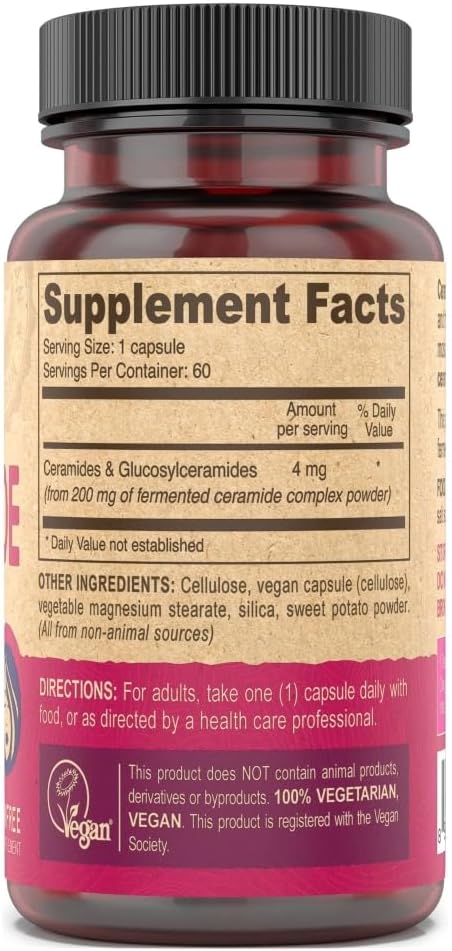Deva Vegan Vitamins Suplemento de Ceramida para la Piel, 60 Comprimidos