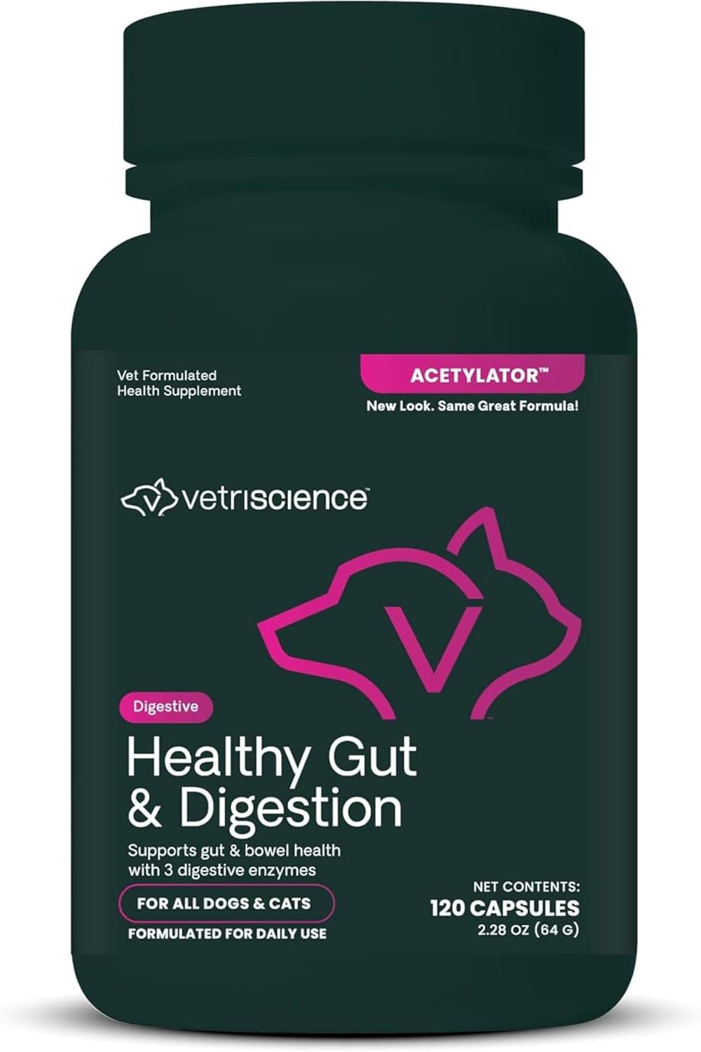 VetriScience Veterinary Strength Gut Health Powder - Probiótico para Mascotas - 60 Dosis