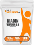 BulkSupplements Niacin Powder 500mg - Vitamin B3 Supplement - 500g