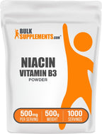 BulkSupplements Niacin Powder 500mg - Vitamin B3 Supplement - 500g