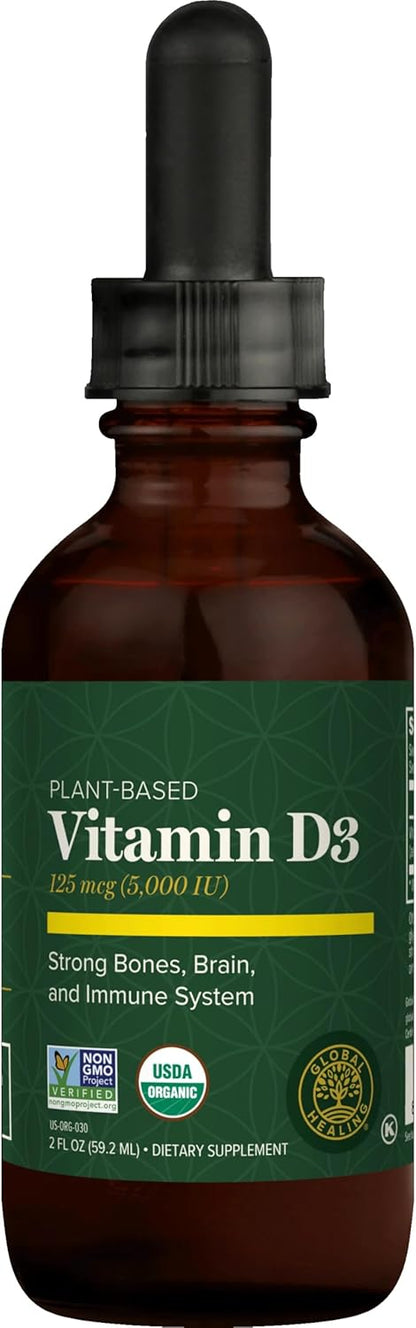 Global Healing Organic Vitamin D3 5000 IU - – Absorción de calcio y fósforo: La vitamina D contribuye a la – Image 1