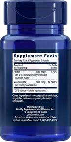Life Extension BioActive Folate & Vitamin B12, 150 Cápsulas Vegetales (Pack de 2)