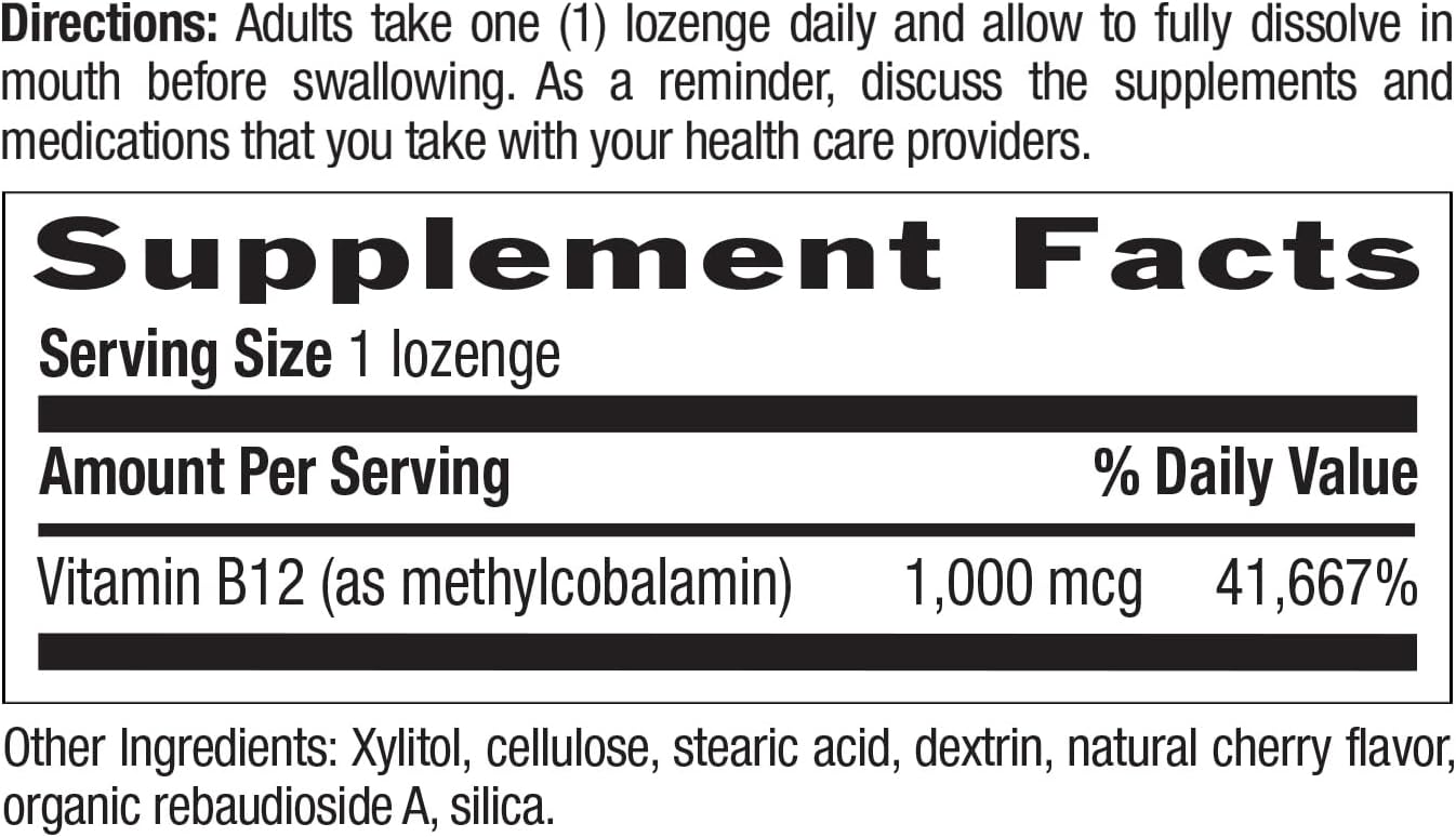 Country Life Methyl B12, Supports Energy and Vitality, 1000mcg, 60 Tablets, Certified Gluten-Free and Vegan