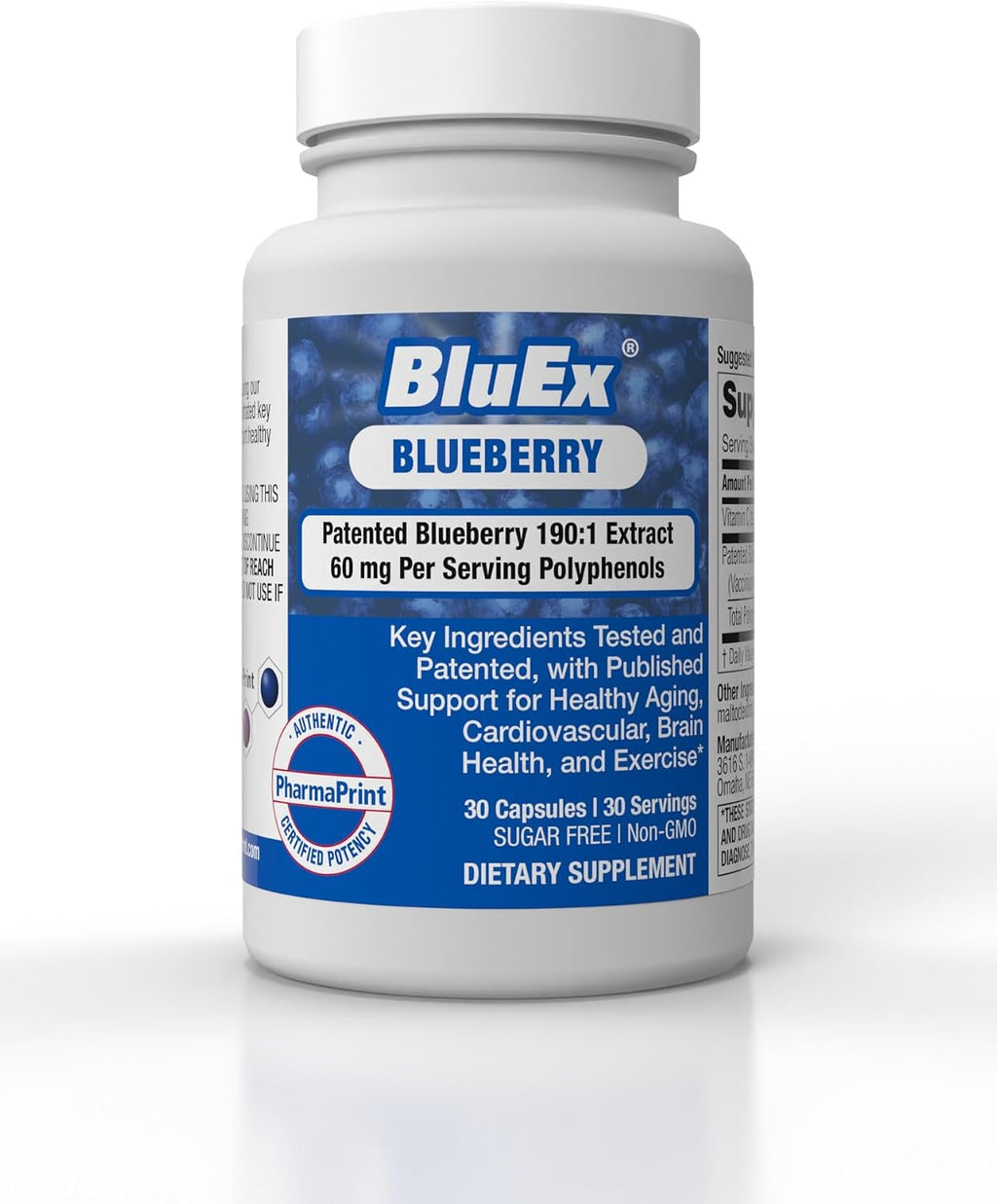 BlueX - Extracto de Arándano 190:1, 30 Cápsulas - PharmaPrint