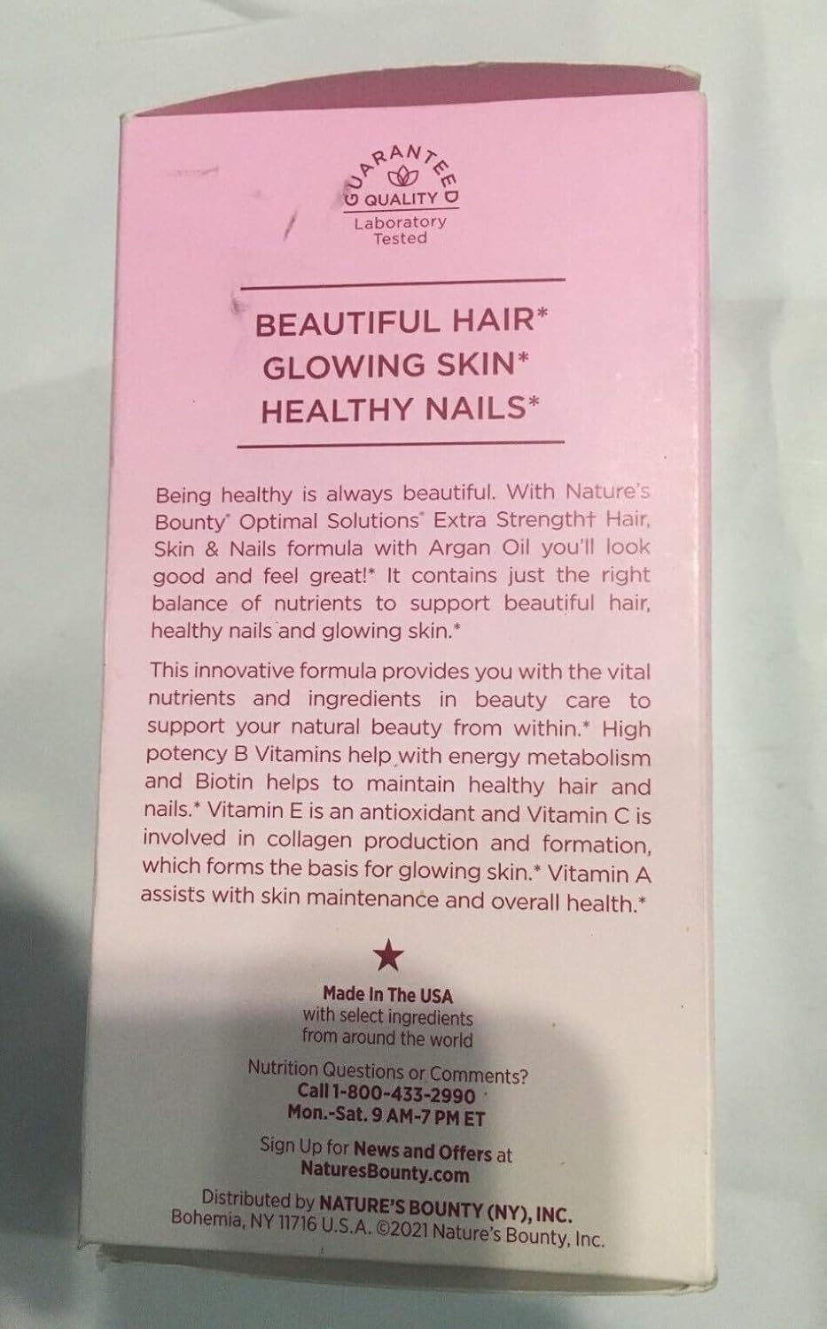 Nature's Bounty Optimal Solutions Extra Strength Hair Skin & Nails, 5000 mcg de Biotina, 150 Cápsulas Blandas (Pack de 3)