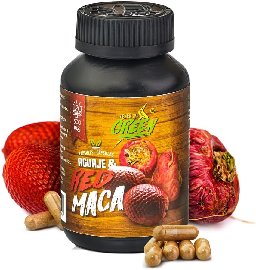 Amazon Andes Aguaje con Maca Roja 1000mg - Superalimento Peruano - 120 Cápsulas Vegetales