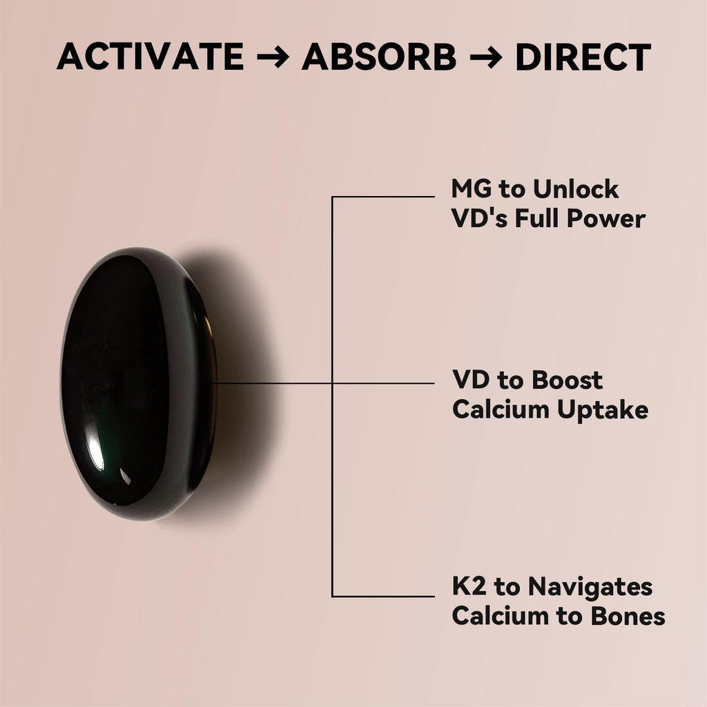 Vevoec Vitamina D3 K2 4000IU con Magnesio 200mg - 90 Cápsulas Blandas