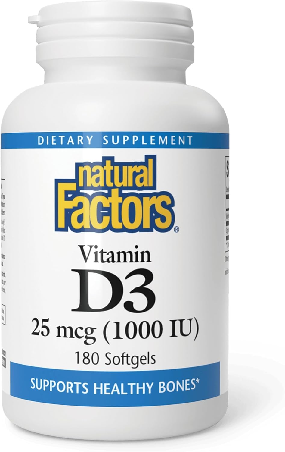 Natural Factors Vitamina D3 1000 IU (25 mcg) - 180 Comprimidos