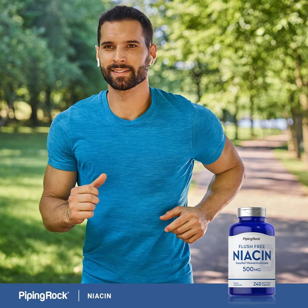 Piping Rock Niacin 500mg Flush Free | 240 Cápsulas | Suplemento de Vitamina B3
