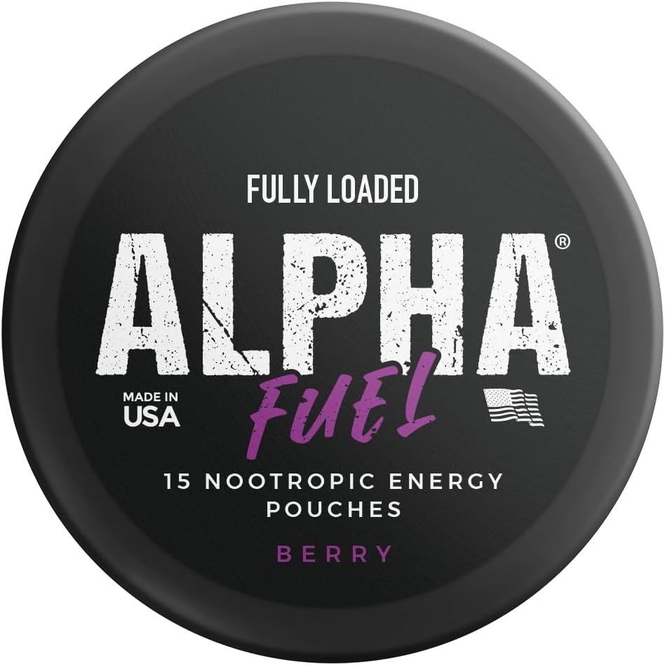 Fully Loaded Alpha Fuel Nootropic Pouches (Berry Fuel) - Nootropic Energy Pouches with Caffeine, Alpha GPC, Tyrosine, Taurine, Guarana and More