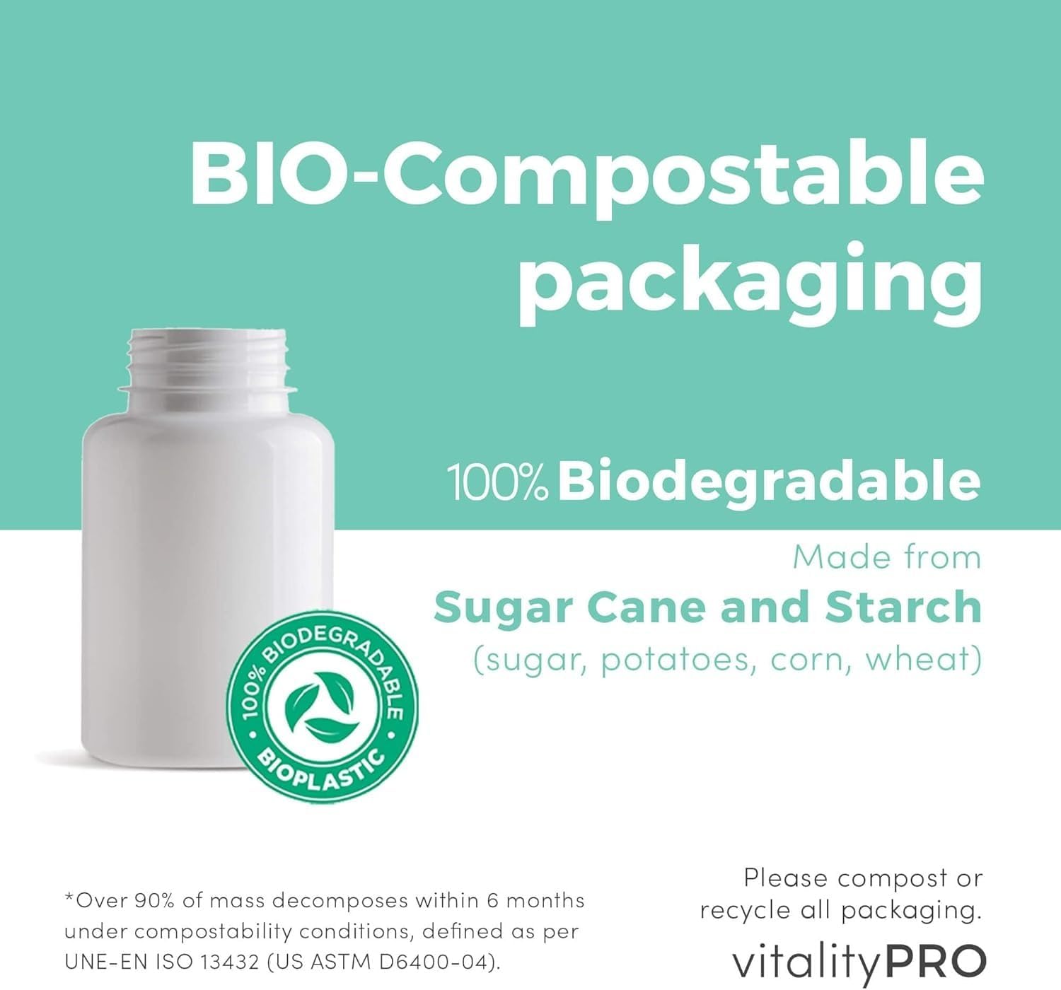 Vitality Pro TMG 500mg x 120 Cápsulas - Suplemento de Trimetilglicina de Alta Pureza