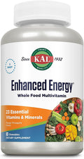KAL Multivitamin Chewable Enhanced Energy con hierro - Sabor mango piña - 60 comprimidos