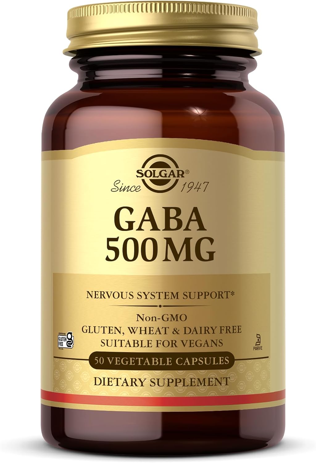 Solgar GABA 500 mg, 50 Cápsulas Vegetales