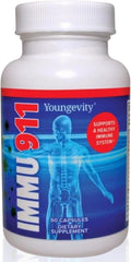 Youngevity Immu-911™ Advanced Immune - Complejo Inmunológico con Colostro, Vitamina C, Zinc, Equinácea, Astrágalo, Corteza de Pau D'Arco y 6 Hongos Micelares (60 Cápsulas)