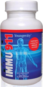 Youngevity Immu-911™ Advanced Immune - Complejo Inmunológico con Colostro, Vitamina C, Zinc, Equinácea, Astrágalo, Corteza de Pau D'Arco y 6 Hongos Micelares (60 Cápsulas)