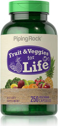 Piping Rock Suplemento de Frutas y Verduras - 250 Cápsulas - Superfood Vegetal, Sin OMG, Sin Gluten