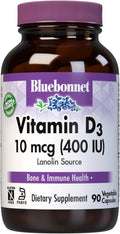 BlueBonnet Vitamina D3 400 UI – 90 Cápsulas Vegetales