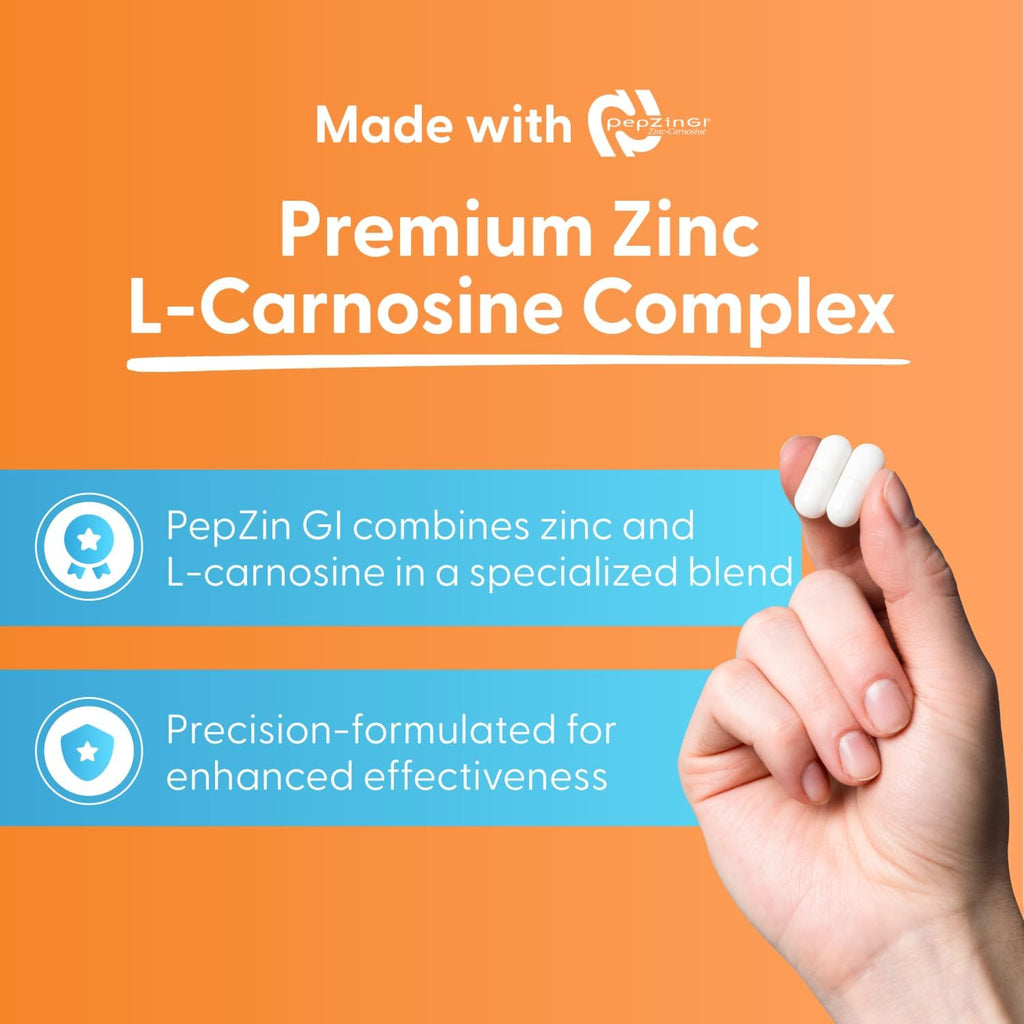 Doctor's Best PepZin GI, Complejo de Zinc-L-Carnosina, 120 Cápsulas Vegetales