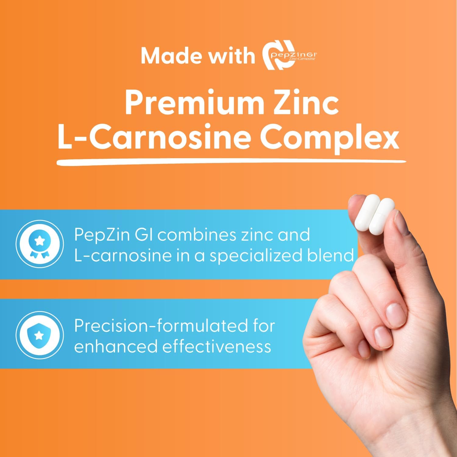 Doctor's Best PepZin GI, Complejo de Zinc-L-Carnosina, 120 Cápsulas Vegetales