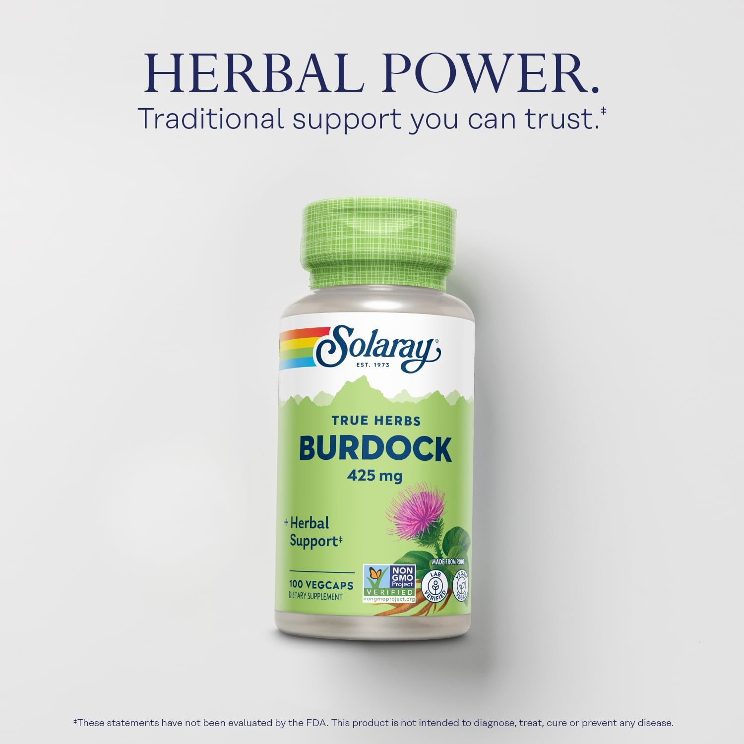 SOLARAY Burdock Root 425 mg - 100 Vegetable Capsules