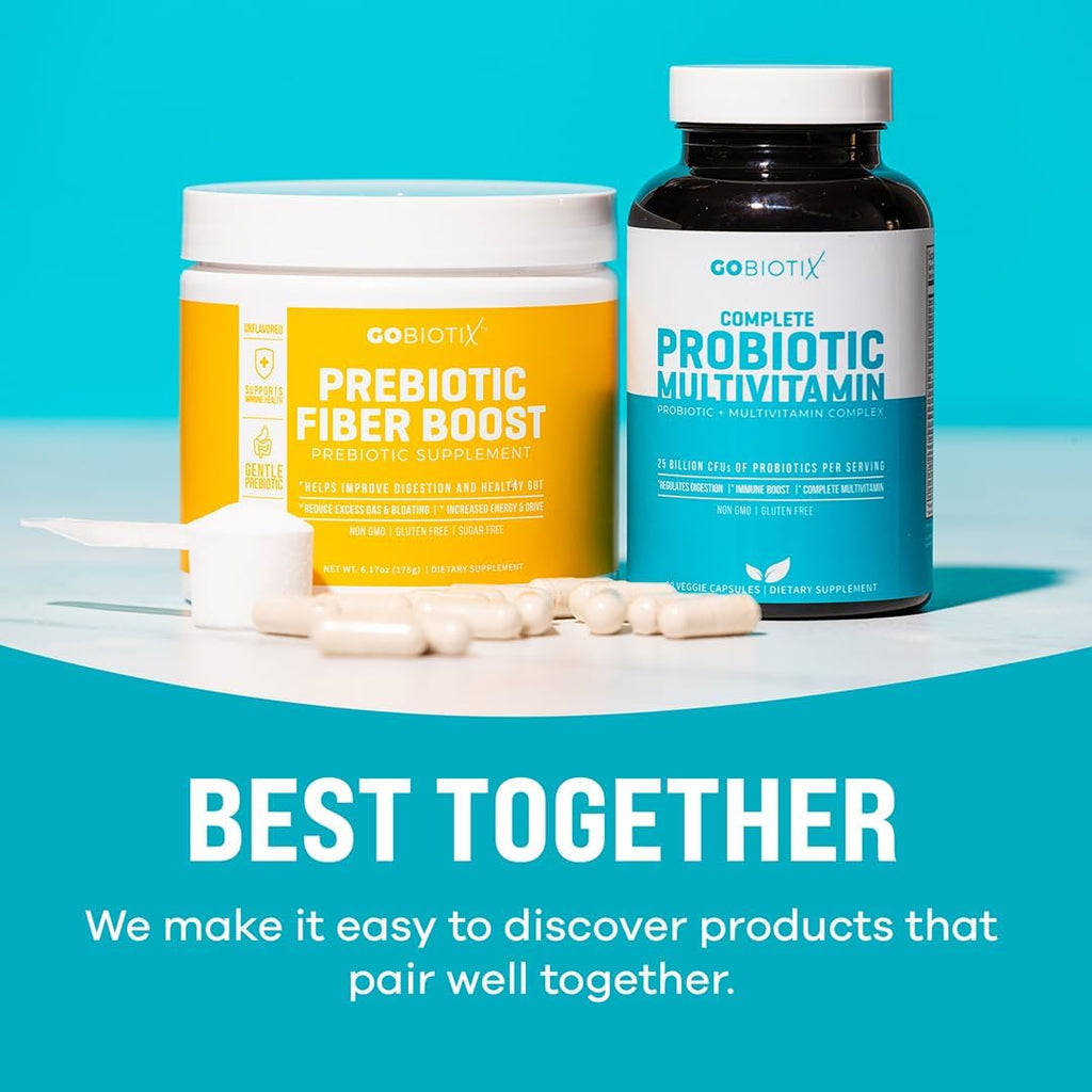 GOBIOTIX Multivitamínico con Probióticos y Enzimas Digestivas - 25 mil millones de UFC - Salud Digestiva - 90 Cápsulas