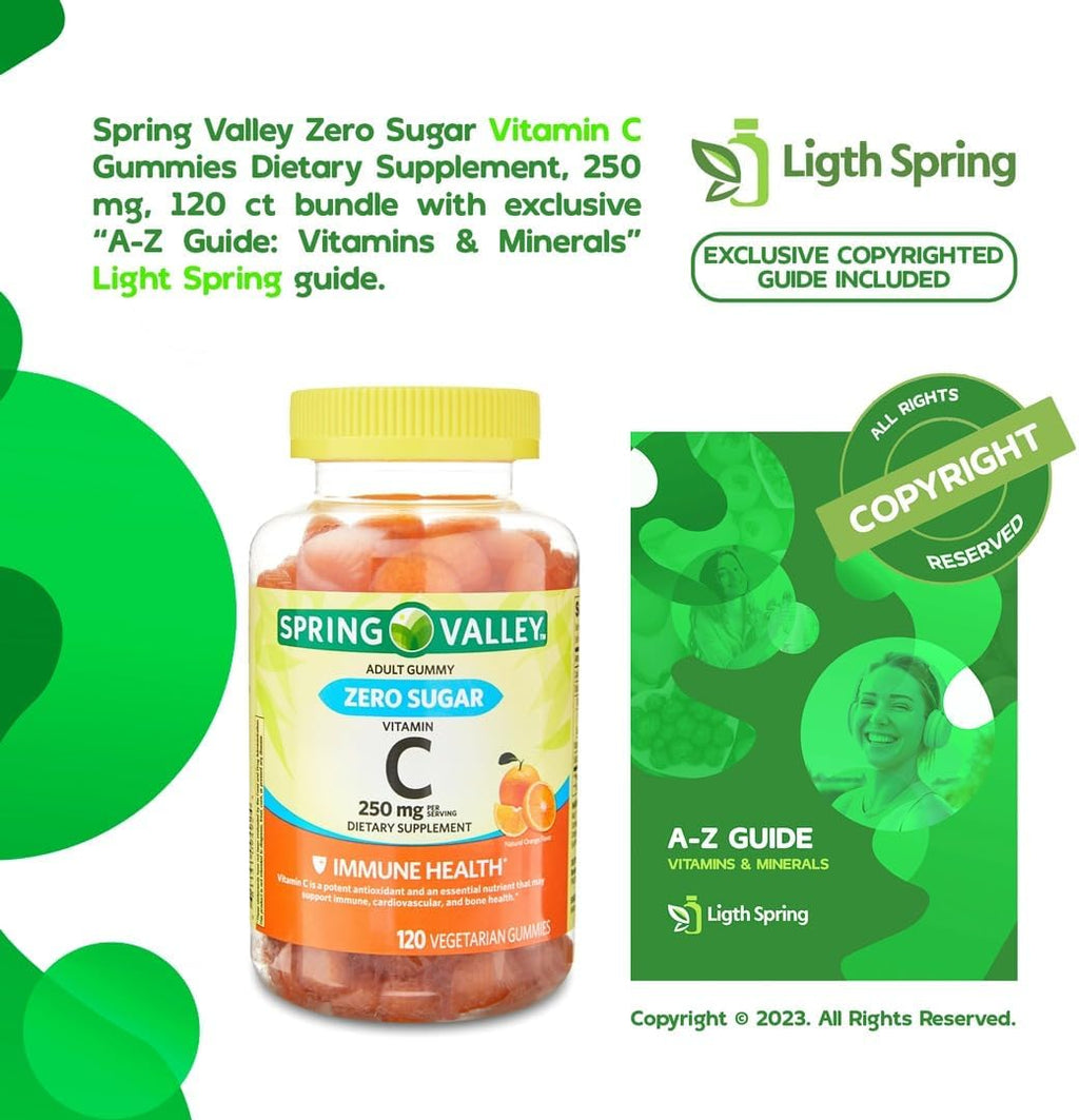 Gominolas de Vitamina C sin Azúcar, 250 mg, 120 unidades (2 paquetes) - LightSpring