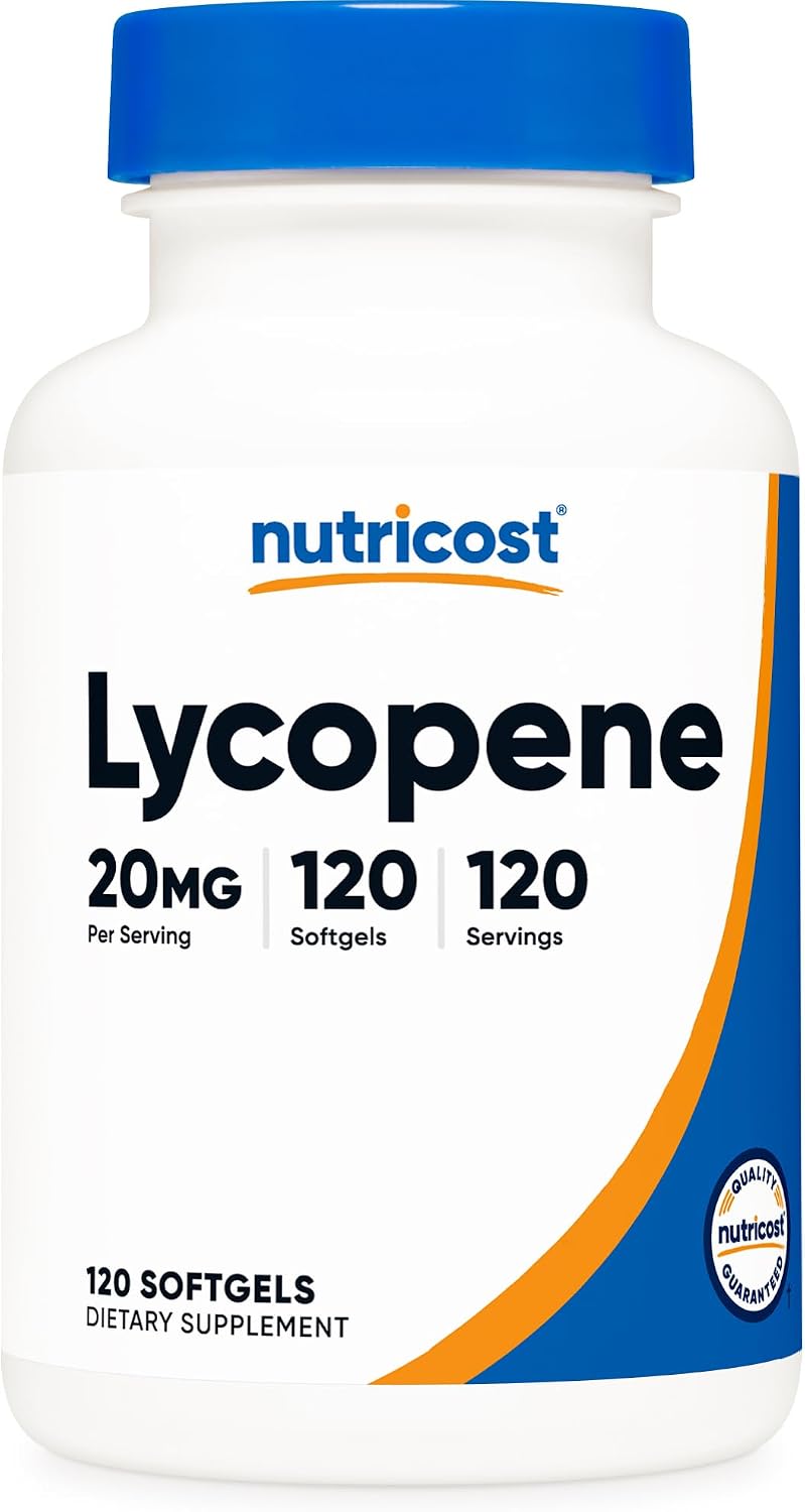 Nutricost Licopeno (20mg) 120 Cápsulas Blandas - Sin Gluten, No OGM