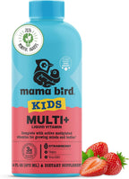Mama Bird Kids Multi+ Líquido - Multivitamínico Infantil con Vitaminas Metiladas - Fresa - 473 ml